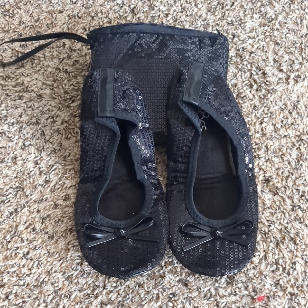 Black Sequin Ballet Soft Flats